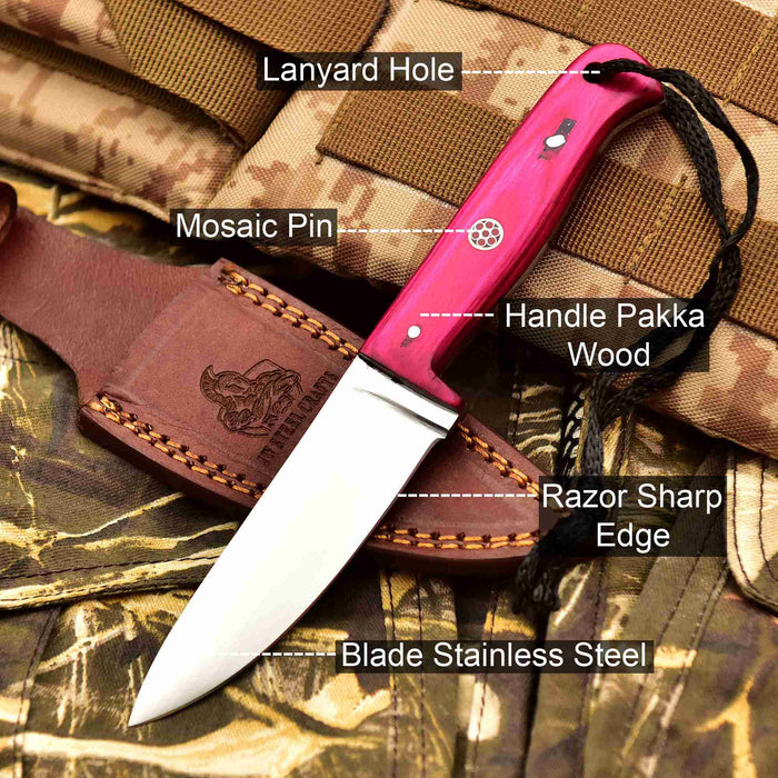 Stainless Steel Hunting Knife – Multiple Handle Colors | JW SteelCrafts