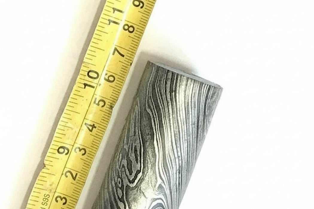 10.5 Inch Twisted Damascus Steel Round Bar 30 mm Billet for Ring and Guard Making