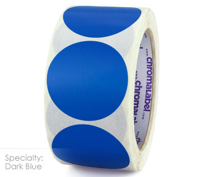 2" Permanent Color-Code Round Dot Inventory Labels: 500/Roll