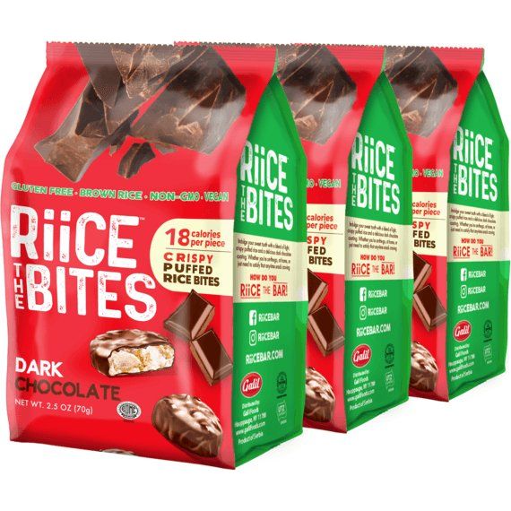 Dark Chocolate Puffed Rice Bites | 2.5 oz | RiiCE the Bites