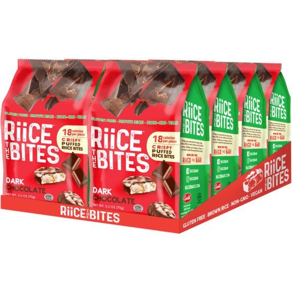 Dark Chocolate Puffed Rice Bites | 2.5 oz | RiiCE the Bites