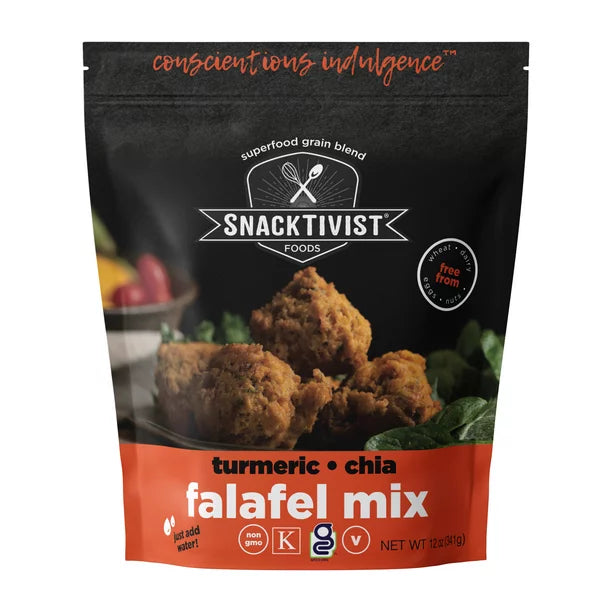 Snacktivist Foods Falafel Mix Turmeric Chia, Case of 6 - 12 Oz