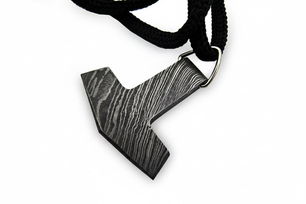 DE-0014 Custom Handmade Damascus steel Viking pendant /Thor Hammer Pendant/Jeweller