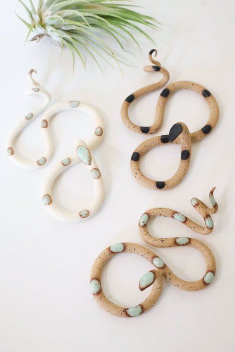 3 Small Ceramic Snakes