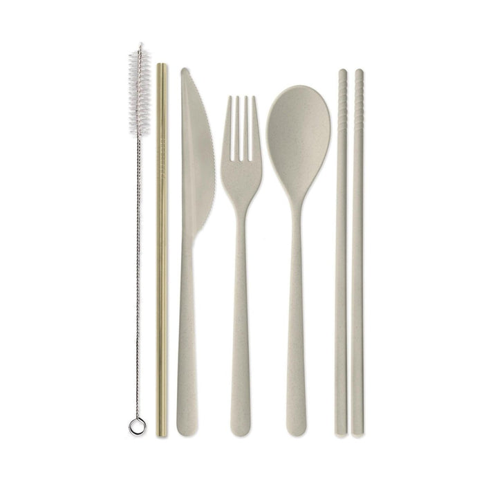 Designworks Ink - 'Fork Yeah!' Portable Flatware Set w/ Straw