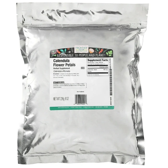 Frontier Natural Products Coop - Organic Calendula Flower Petals, 8 oz (Pack of 12) - Kosher, Yeast-Free