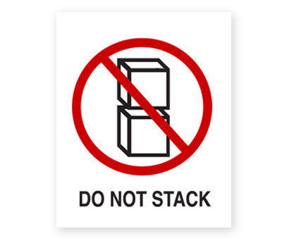 3" x 4" Imprinted "Do Not Stack" Shipping & Handling Warning Square Labels