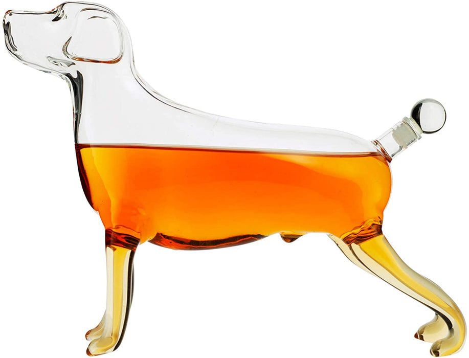 Dog Animal Wine & Whiskey Decanter The Wine Savant - Beautiful Profile of A Labrador Dog 500ml - Whiskey, Wine Scotch or Liquor Decanter