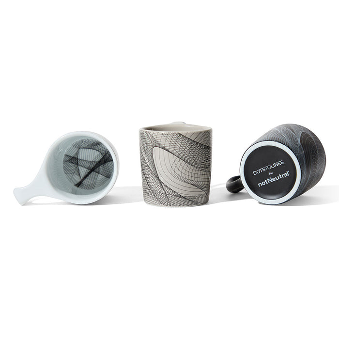 notNeutral x Chaim Machlev Lino Coffee Mug (10oz) - Dots to Lines Gray
