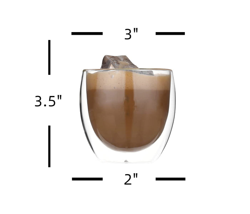 Double Wall Glass Coffee Mugs Cups  -8.5oz/12oz