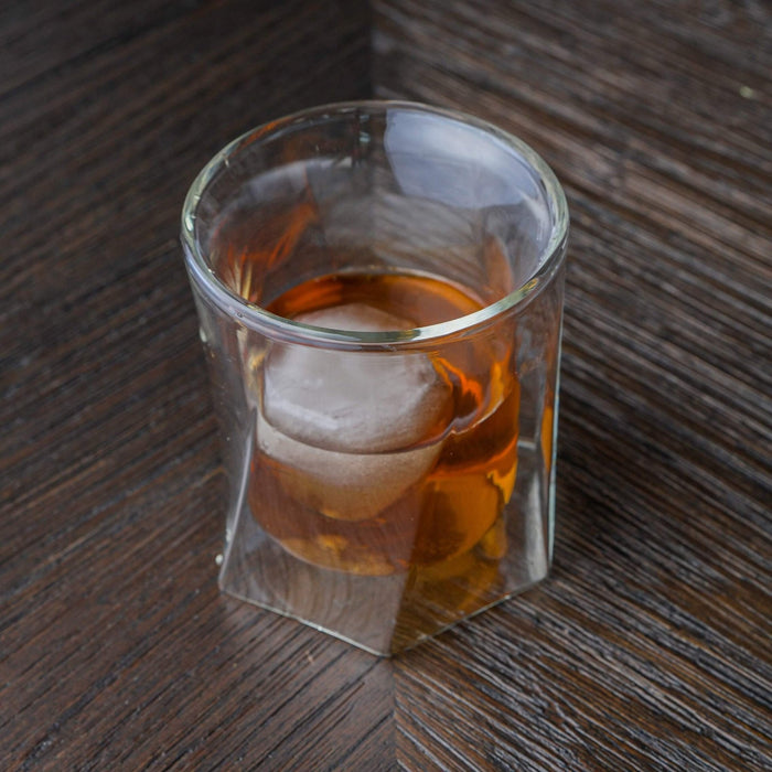 Double Wall Hexagon Whiskey Glasses - Set of 4