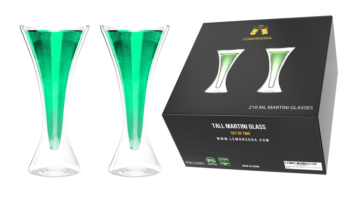 Double Walled Cocktail Martini Glasses - 210 mL / 7 fl. oz Set of 2 or 4