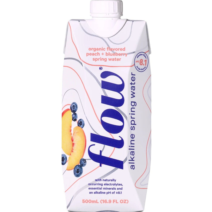 Spring Water Alkaline Peach Blueberry - Case of 12 - 500ml