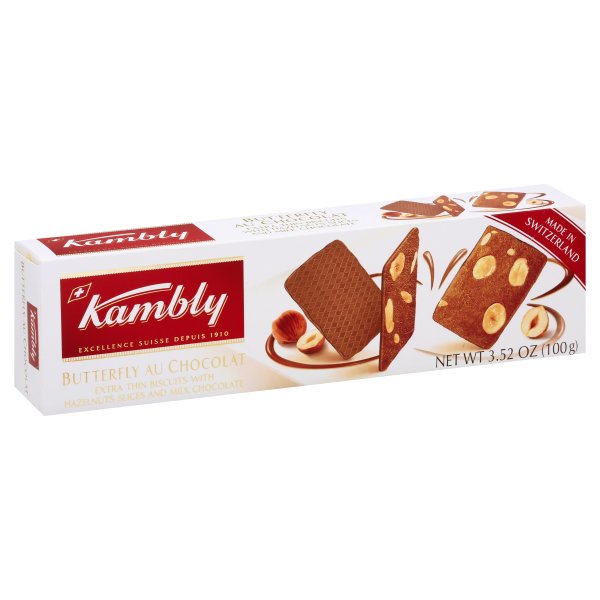 Kambly B'fly Biscuits Chocolate Hazelnut - 3.5 Oz, 12-Pack