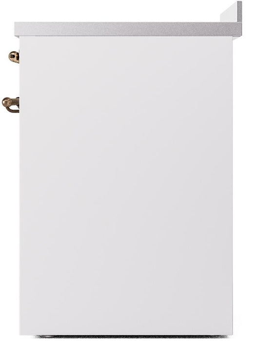 ILVE Nostalgie II 30" Electric Range, White, Bronze Trim UPI304NMPWHB