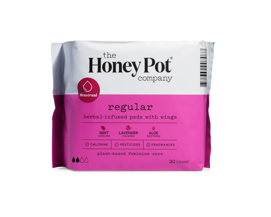 The Honey Pot | Organic Cotton Menstrual Pads | Regular Absorbency | 20 Count