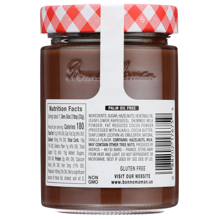 Bonne Maman Chocolate Hazelnut Spread (Pack of 6) 12.7 Oz - Authentic French Recipe