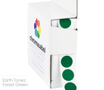 1/2" Permanent Round, Color-Code Dot Stickers: 1,000/Box