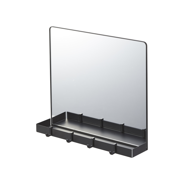Magnetic Mirror with Storage Rack - Glass