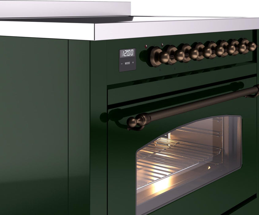 ILVE Nostalgie II 36 " Electric Range, Emerald Green, Bronze Trim UPI366NMPEGB