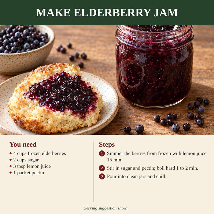 Frozen Elderberries, Whole Berries, 5 lb
