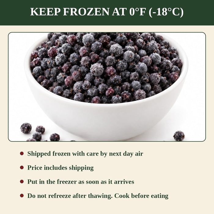 Frozen Elderberries, Whole Berries, 5 lb