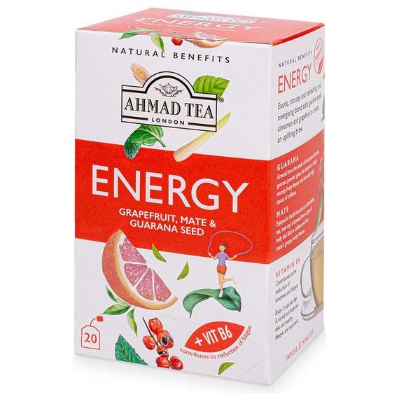 Energy Tea - Herbal | Natural Benefits | 20' Tea Bags | Ahmad Tea