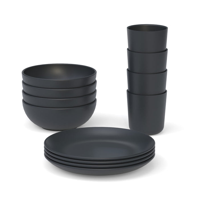24 oz Round Cereal Bowl Set of 4 - Black