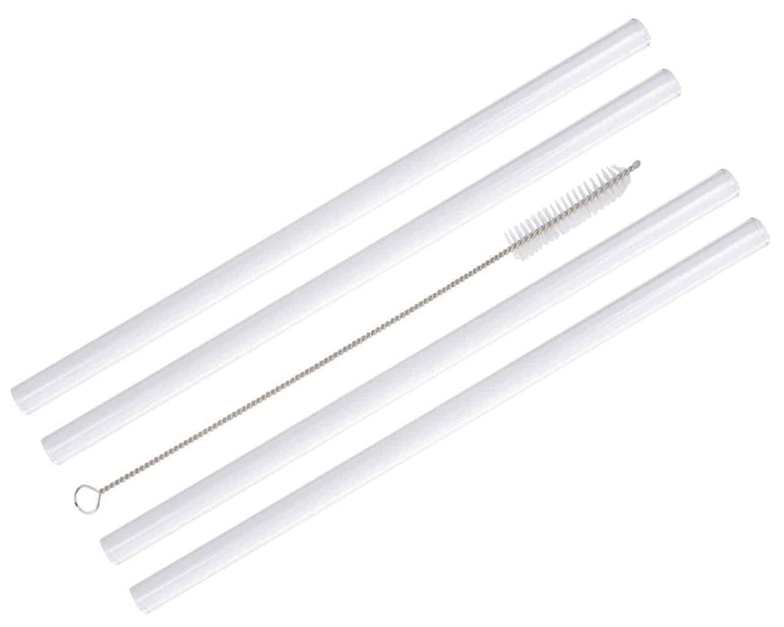 Extra Long Glass Straws for Half Gallon Mason Jars 4 Pack + Cleaner