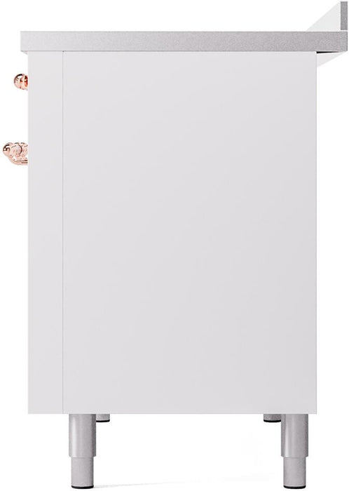 ILVE Nostalgie II 48" Electric Range, White, Copper Trim UPI486NMPWHP