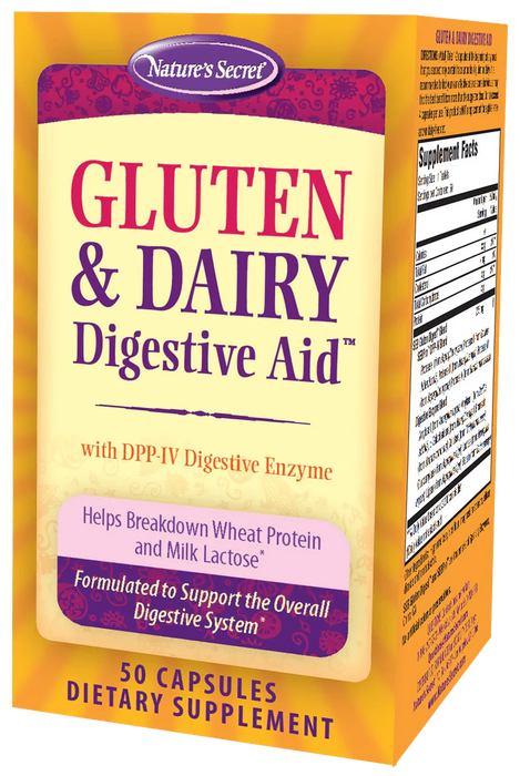 Nature's Secret - Gluten & Dairy Digestive Aid, 50 Cap (Pack of 1) - Digestive Enzymes Supplement