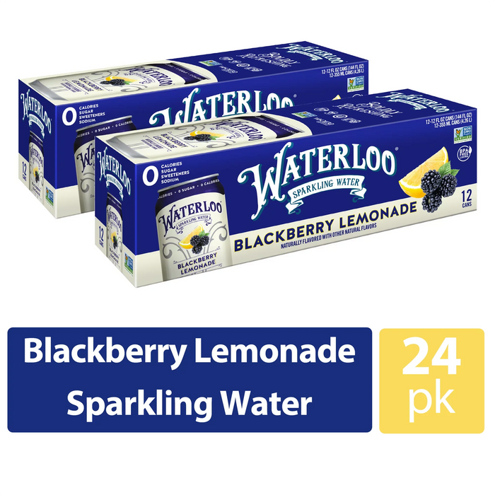 Waterloo Blackberry Lemonade Sparkling Water - 3 Pack, 8 Fl Oz.