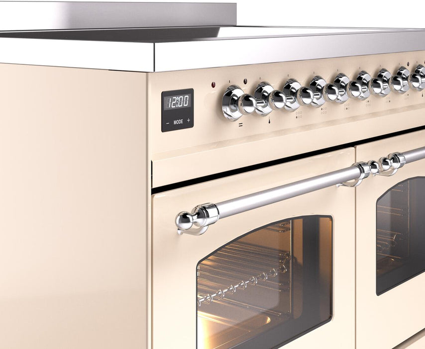 ILVE Nostalgie II 40" Electric Range, Antique White, Chrome Trim UPDI406NMPAWC
