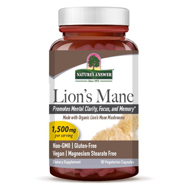 Nature's Answer Lion's Mane Mushroom Supplement, 90 Vegetarian Capsules