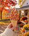 Soft serve cone rolled in fall jimmies at a New England farm stand (AI-generated lifestyle photo)