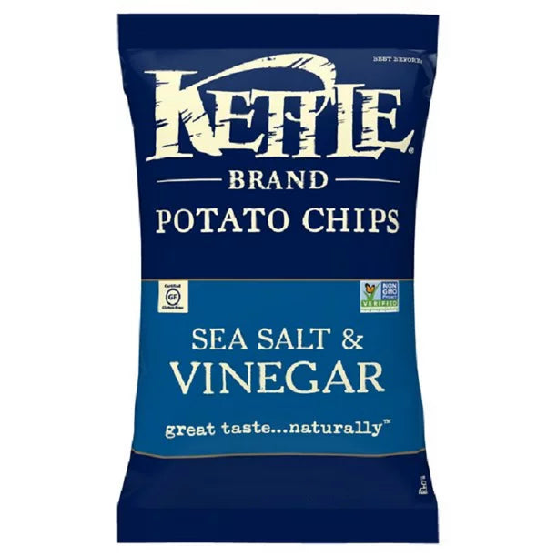 Kettle Brand Potato Chips, Salt & Vinegar, 7.5oz (Pack of 12)