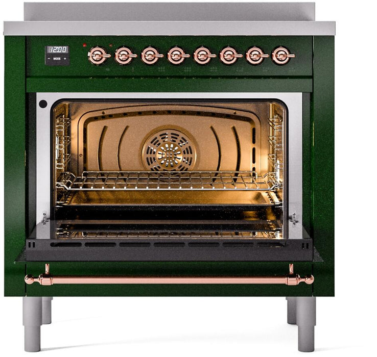 ILVE Nostalgie II 36 " Electric Range, Emerald Green, Copper Trim UPI366NMPEGP
