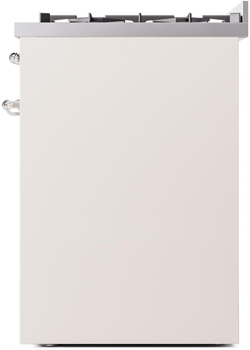 ILVE Nostalgie II 30" Dual Fuel Natural Gas Range, Antique White, Chrome Trim UP30NMPAWC