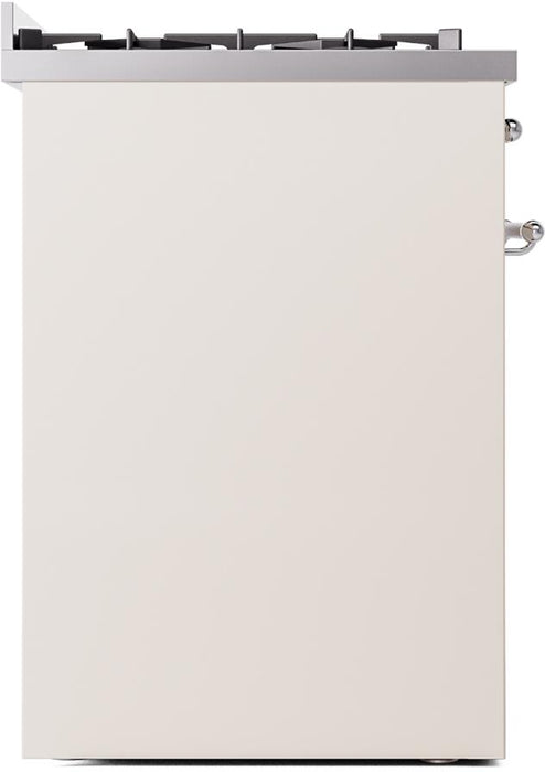 ILVE Nostalgie II 30" Dual Fuel Liquid Propane Range, Antique White, Chrome Trim UP30NMPAWCLP