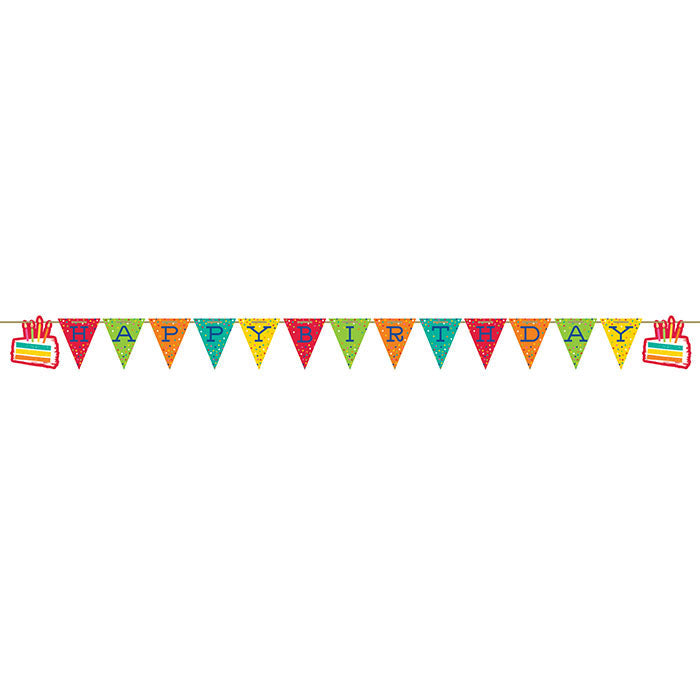 Bulk Festive Cake Happy Birthday Banners (12 per Case)