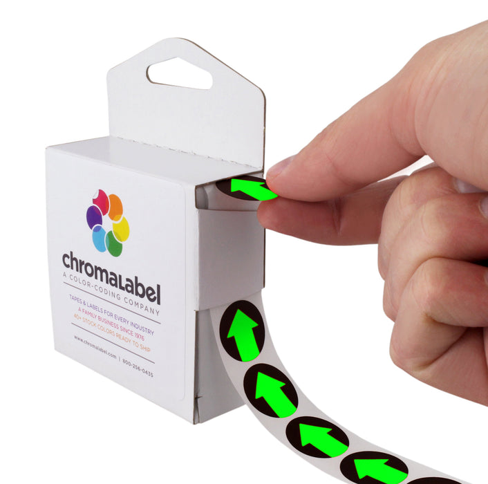 3/4" Round Arrow Labels: 1,000/Box