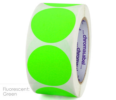 2" Permanent Color-Code Round Dot Inventory Labels: 500/Roll