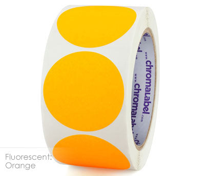 2" Permanent Color-Code Round Dot Inventory Labels: 500/Roll