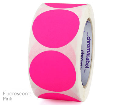 2" Permanent Color-Code Round Dot Inventory Labels: 500/Roll