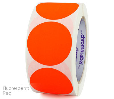 2" Permanent Color-Code Round Dot Inventory Labels: 500/Roll