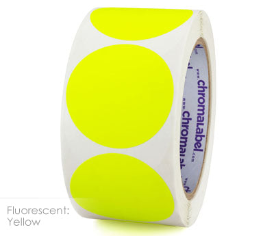 2" Permanent Color-Code Round Dot Inventory Labels: 500/Roll