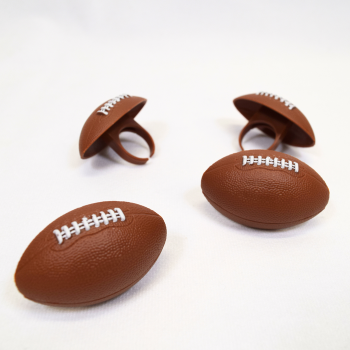 Assorted Cupcake/Cake Decorating Toppers, Football Helmets, Set of 12, Football Stickers, Set of 30, Football Cupcake Rings, Set of 12 - (Total 54)