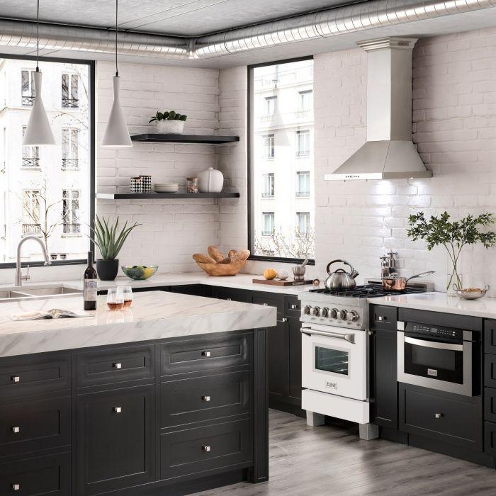 ZLINE 24" Professional Dual Fuel Range, Matte White Door, RA-WM-24