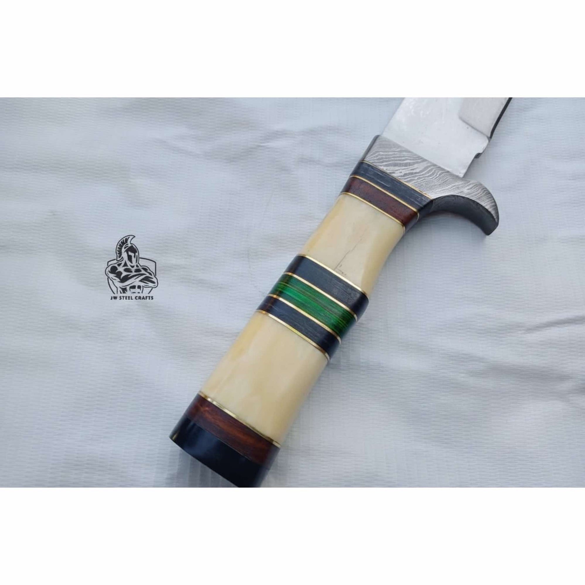 Style Roint Point Frontier Jim Bowie Style Knife, Damascus Steel Clip Point, 9 Inch Blad ...