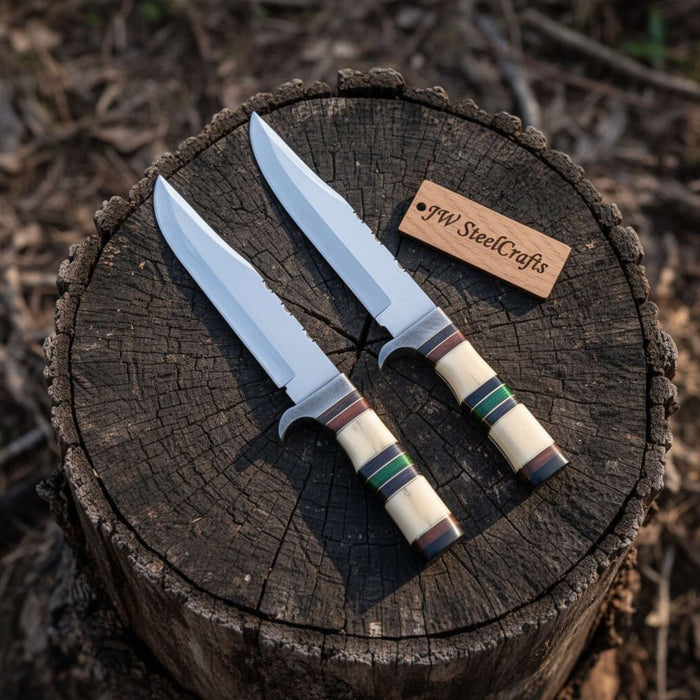 Frontier Jim Bowie Knife Set, High Polished Matched Pair | JW SteelCrafts